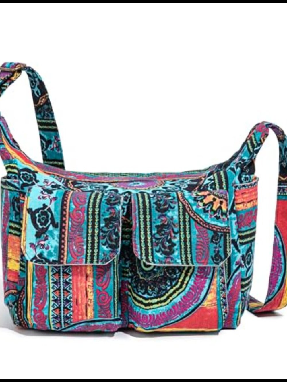 Bohemian Canvas Hobo Shoulder Bag Crossbody Multiple Pockets Hippie Boho Handbag